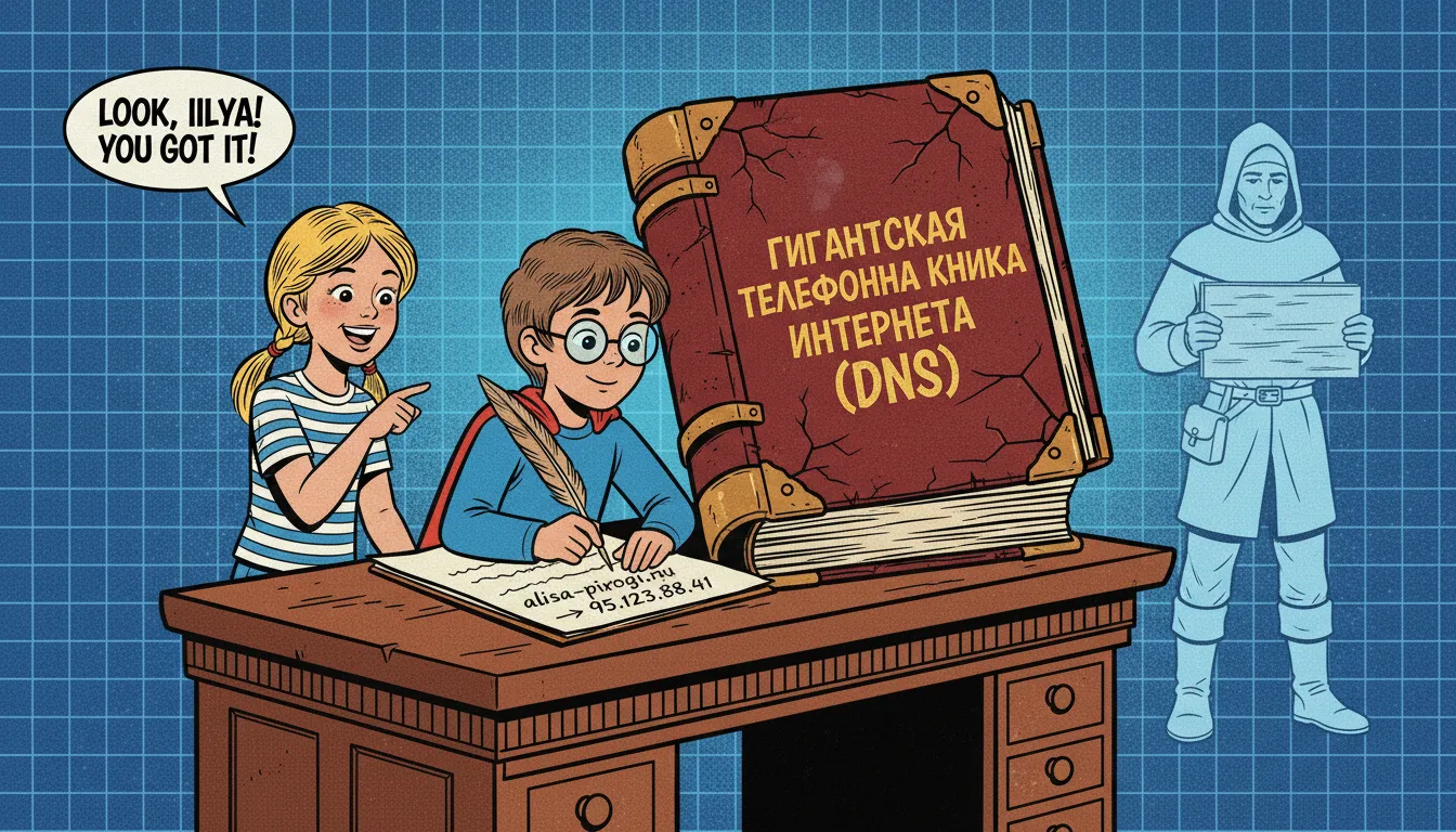 «Добавить домен в DNS — это как прописать имя в гигантской телефонной книге всего интернета.»