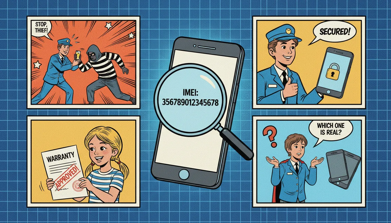 IMEI помогает блокировать краденое, опознавать устройства, обслуживать по гарантии и ловить подделки.