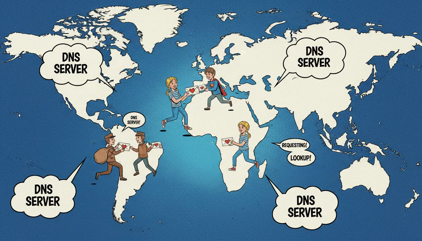 DNS-записи живут на серверах по всему миру.