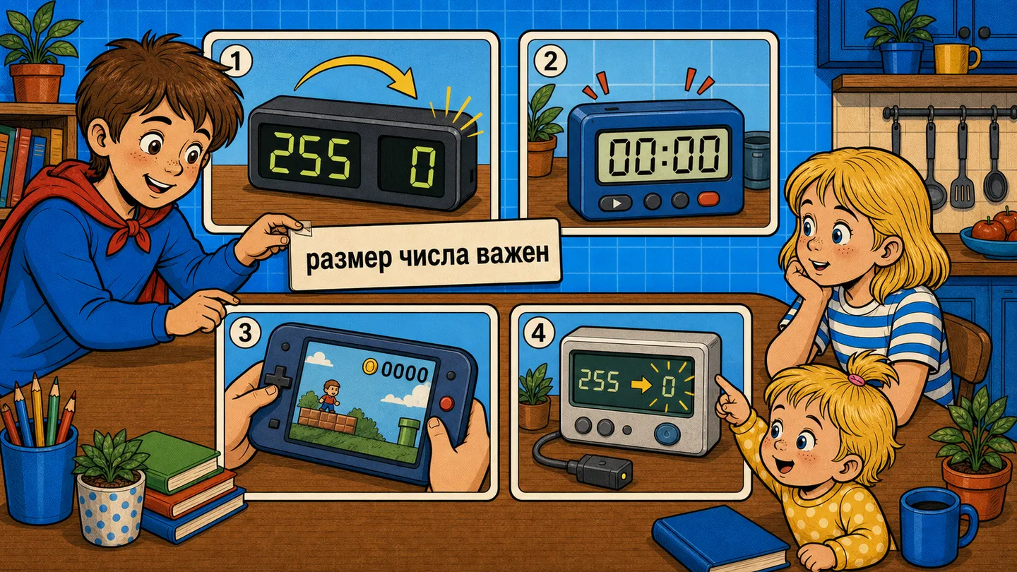 Переполнение числа в счетчике, таймере, игре и небольшом устройстве